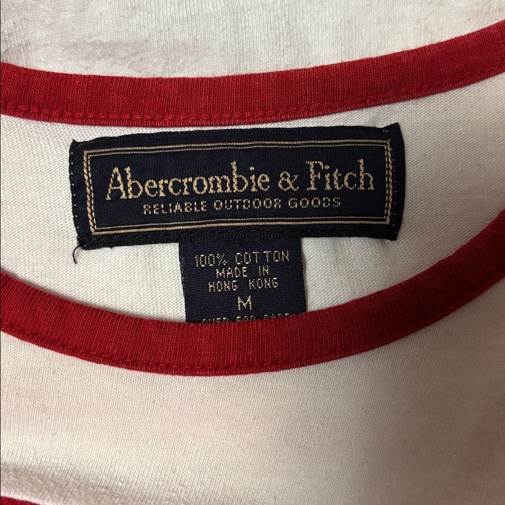 VTG Y2K Abercrombie Fitch Long Sleeve Color Block Crew Shirt - Picture 2 of 3